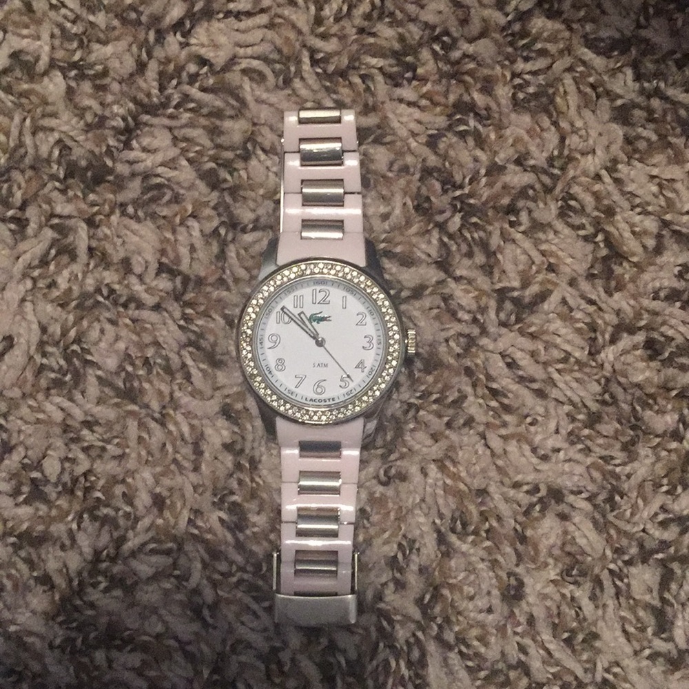 Lacoste Pink Rhinestone Watch